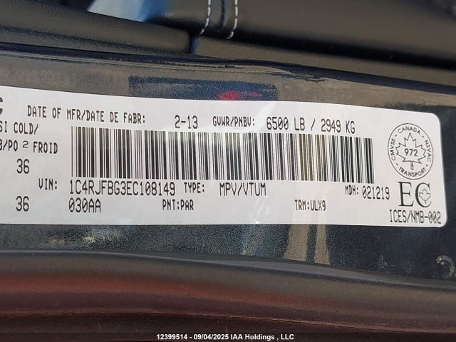 1C4RJFBG3EC108149 Jeep Grand Cherokee