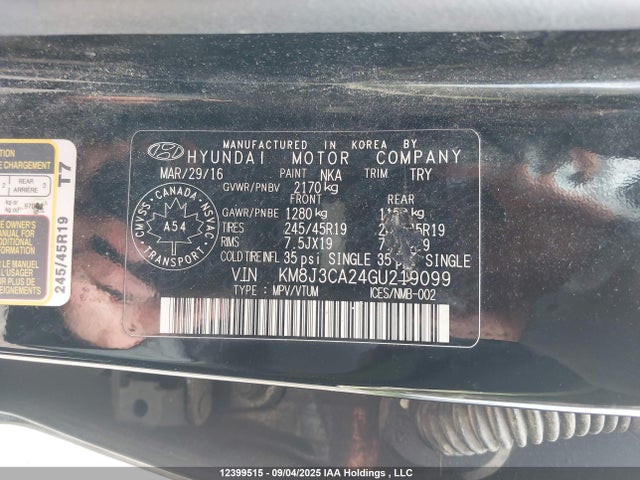Hyundai Tucson 2016 KM8J3CA24GU219099 Image 9