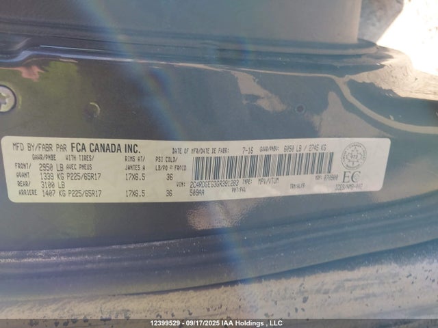 2C4RDGEG3GR391283 Dodge Grand Caravan