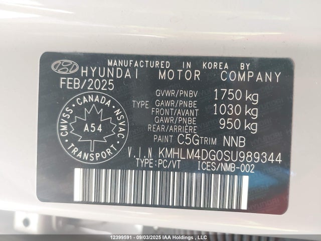 Hyundai mpi nu pe 2025 KMHLM4DG0SU989344 Image 9