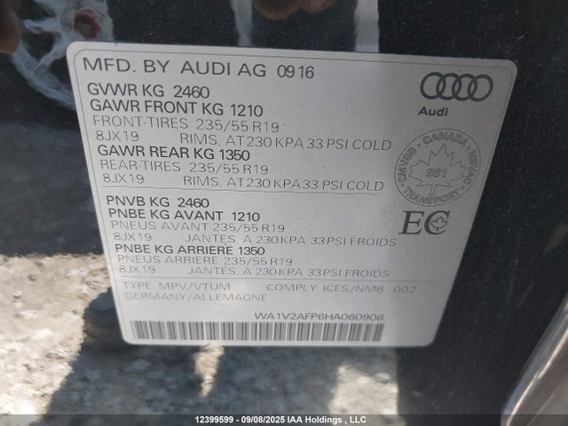 WA1V2AFP6HA060908 Audi 3.0t