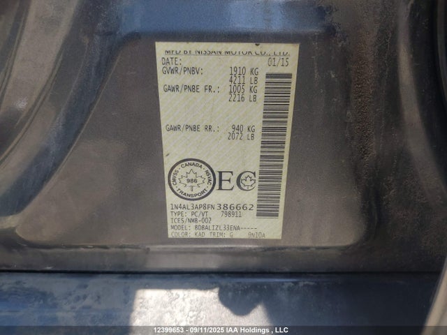 1N4AL3AP8FN386662 Nissan Altima