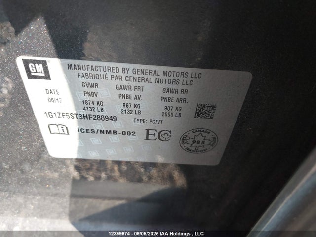 1G1ZE5ST3HF288949 Chevrolet lfv - di: direct injection, vvt: variable valve timing, gen 1
