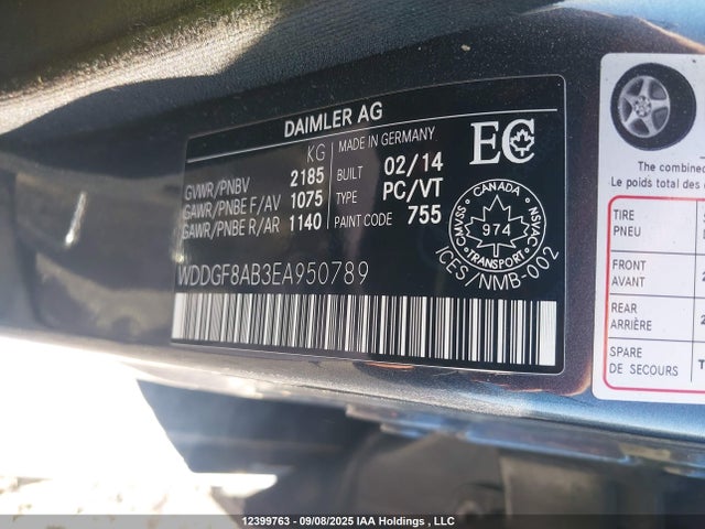 Mercedes-Benz C-Class 2014 WDDGF8AB3EA950789 Image 9