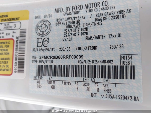 Ford dragon 2024 3FMCR9B60RRF09099 Image 9