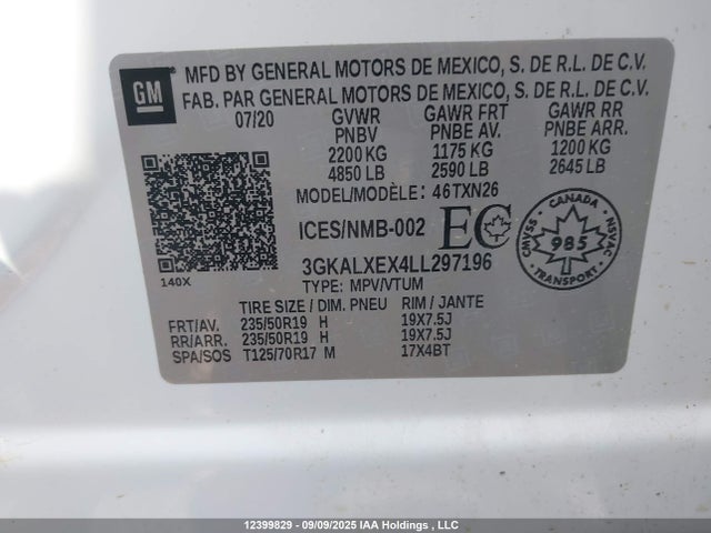 3GKALXEX4LL297196 GMC ltg