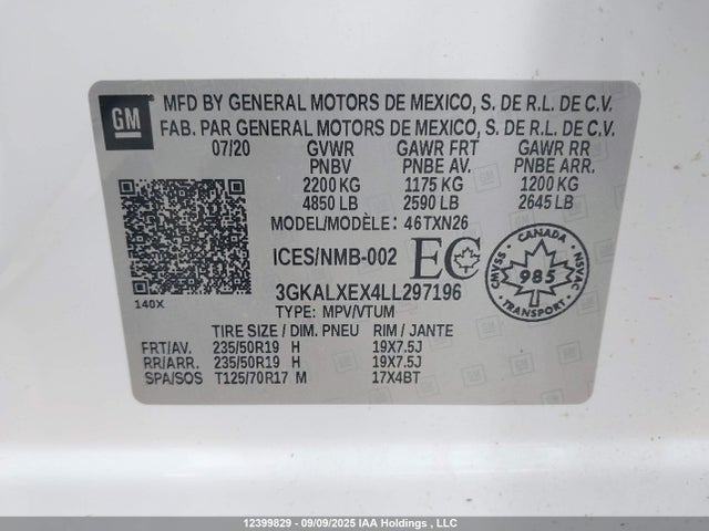 3GKALXEX4LL297196 GMC ltg