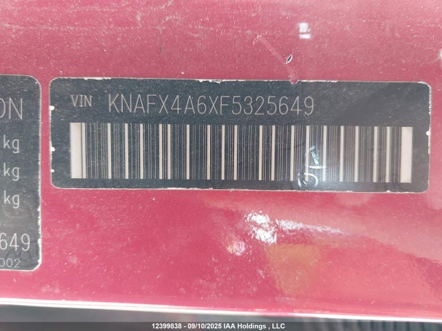 KNAFX4A6XF5325649 KIA dohc mpi nu