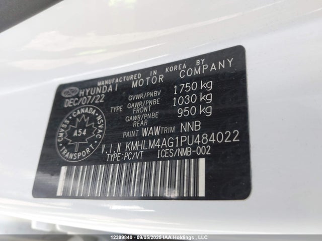 KMHLM4AG1PU484022 Hyundai mpi nu pe