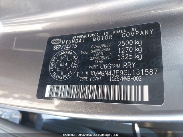 KMHGN4JE9GU131587 Hyundai dohc gdi lambda ii