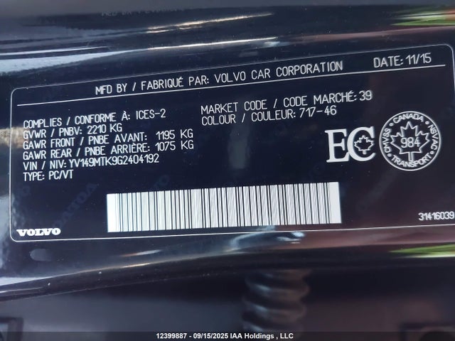 YV149MTK9G2404192 Volvo b4204t9