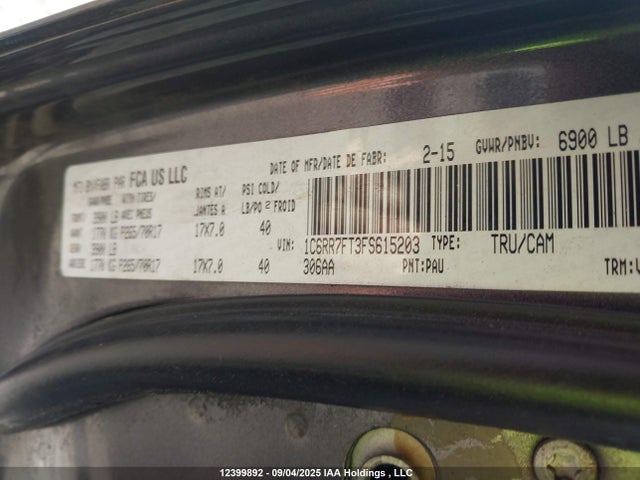 RAM 1500 2015 1C6RR7FT3FS615203 Image 18