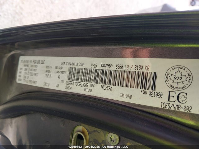 RAM 1500 2015 1C6RR7FT3FS615203 Image 9