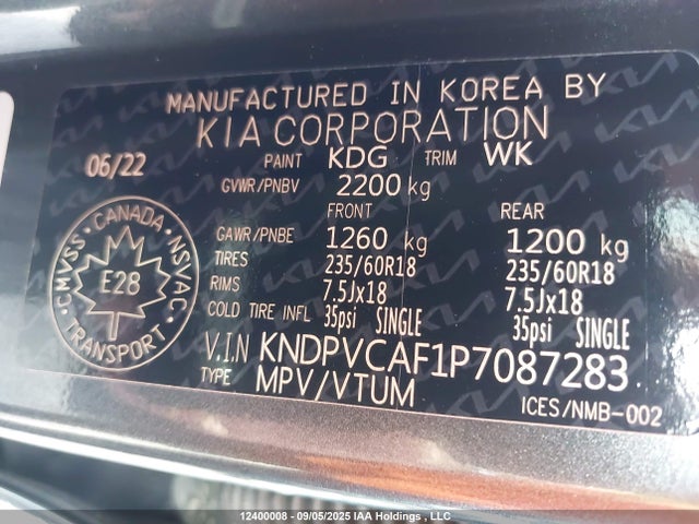 KIA gdi theta iii 2023 KNDPVCAF1P7087283 Image 18