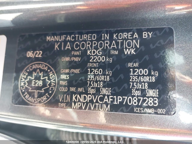KIA gdi theta iii 2023 KNDPVCAF1P7087283 Image 9