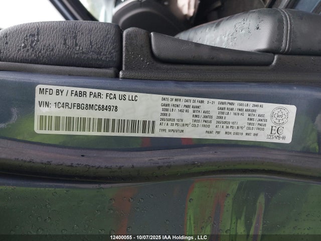 1C4RJFBG8MC684978 Jeep Grand Cherokee