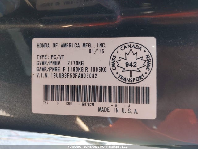 Acura j35y6 2015 19UUB3F53FA803082 Image 19