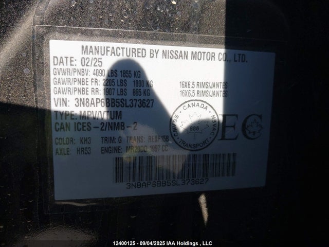 Nissan 2025 2025 3N8AP6BB5SL373627 Image 9