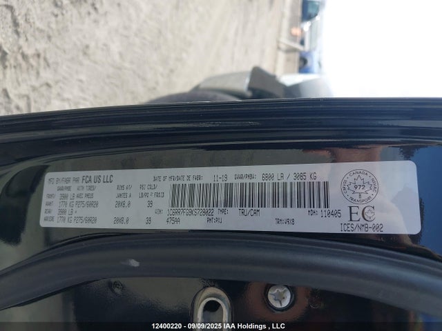 1C6RR7FG9KS728022 RAM 2019