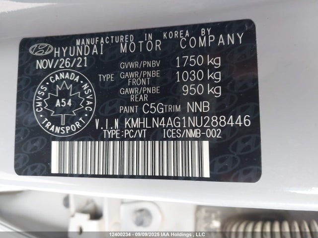 KMHLN4AG1NU288446 Hyundai mpi nu pe