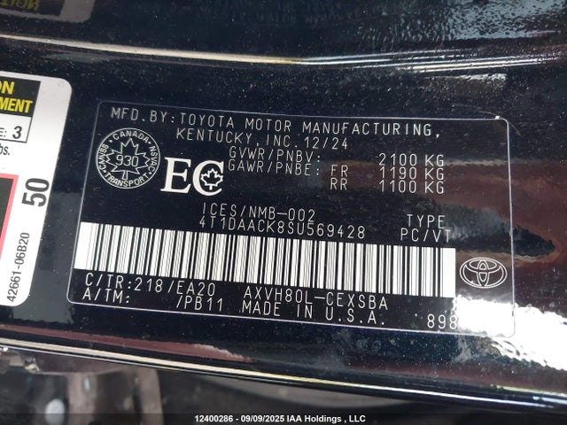 Toyota a25a-fxs 2025 4T1DAACK8SU569428 Image 18