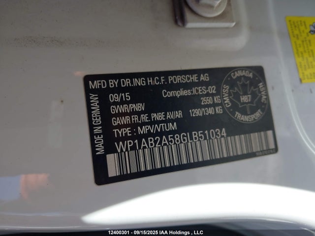 Porsche Macan 2016 WP1AB2A58GLB51034 Image 9