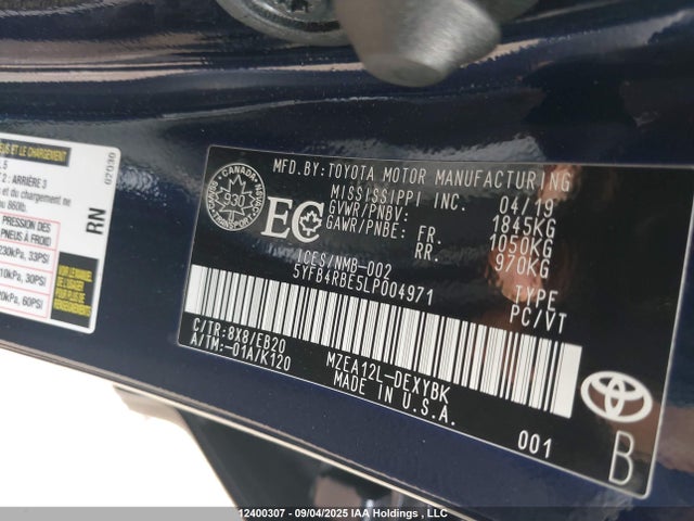 Toyota m20-fks 2020 5YFB4RBE5LP004971 Image 9