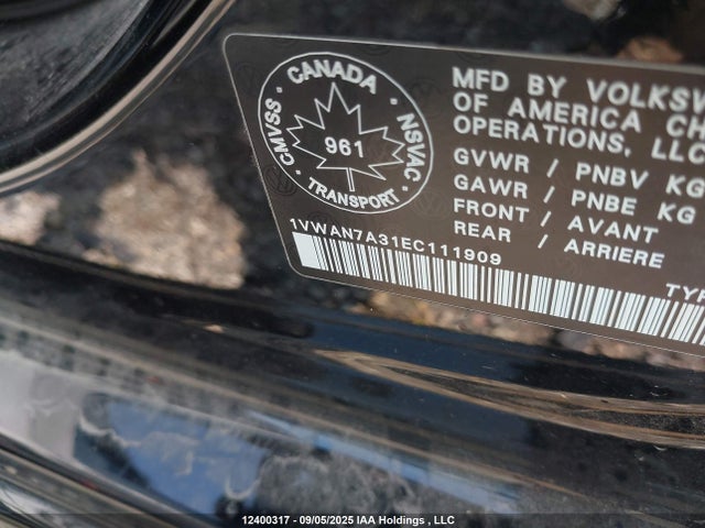 1VWAN7A31EC111909 Volkswagen Passat
