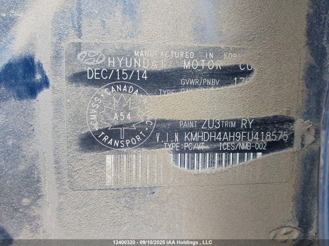 KMHDH4AH9FU418575 Hyundai dohc gdi nu