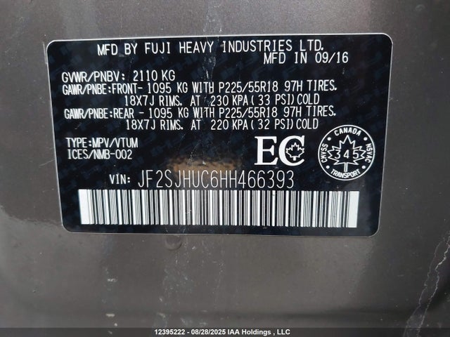 JF2SJHUC6HH466393 Subaru Turbo C0