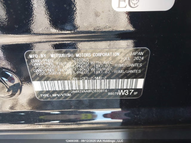 Mitsubishi tc/ic mivec 2024 JA4ATVAA9RZ630814 Image 9