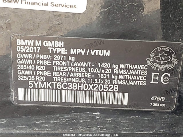 5YMKT6C38H0X20528 BMW X5