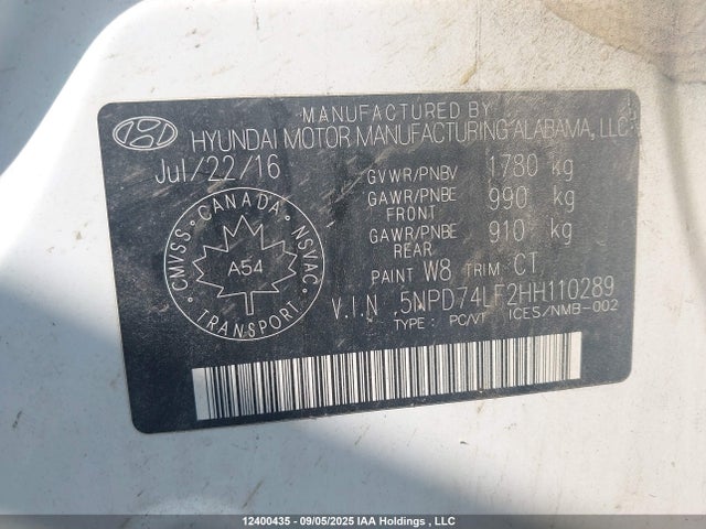 Hyundai Elantra 2017 5NPD74LF2HH110289 Image 18