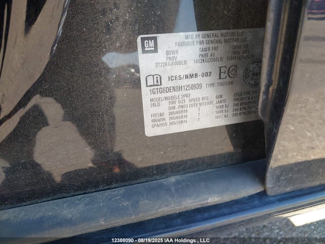 1GTG6DEN8H1250939 GMC lgz - di: direct injection, vvt: variable valve timing, alum, var2, gen 2