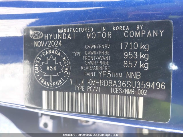 Hyundai mpi gamma ii 2025 KMHRB8A36SU359496 Image 9
