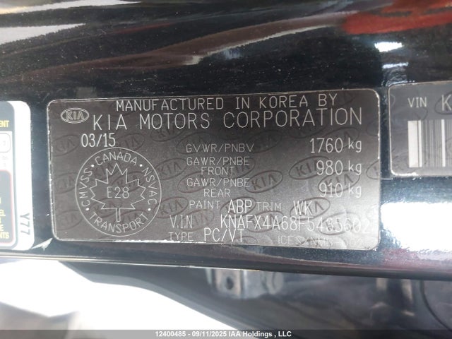 KIA dohc mpi nu 2015 KNAFX4A68F5435602 Image 9