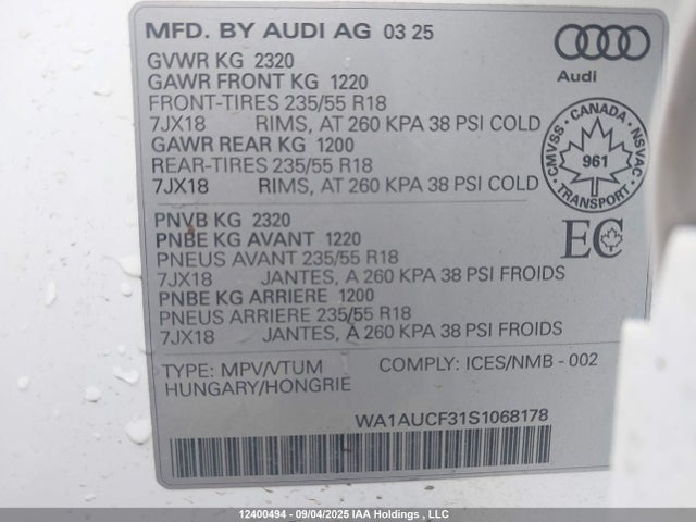 WA1AUCF31S1068178 Audi 40 tfsi (2.0t)