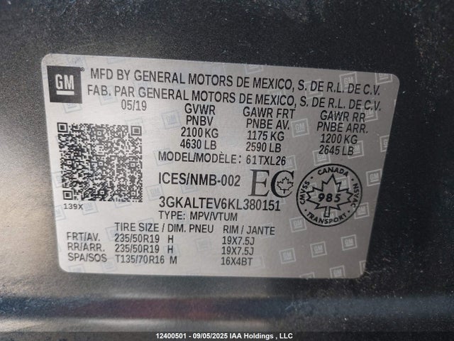 3GKALTEV6KL380151 GMC lyx - direct injection, vvt, fgt, turbo, alum, gen 1