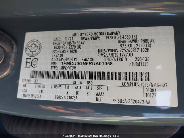 Ford dragon gtdi 2024 1FMCU0GN6RUA01058 Image 9