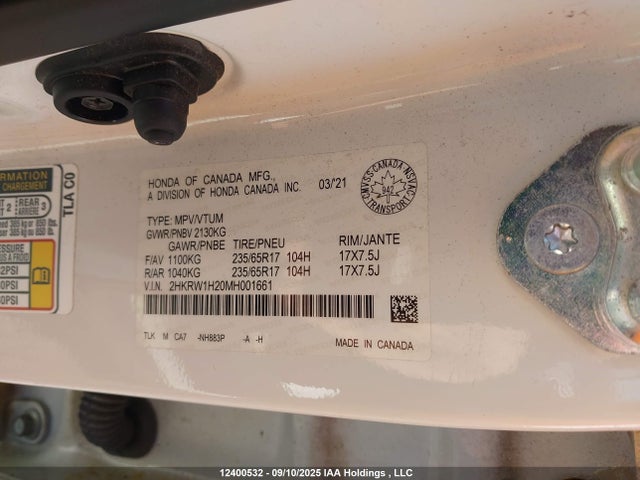 2HKRW1H20MH001661 Honda l15be