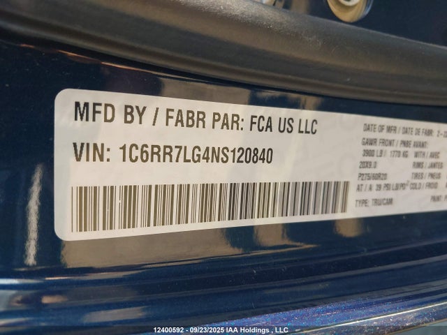 1C6RR7LG4NS120840 RAM 2022