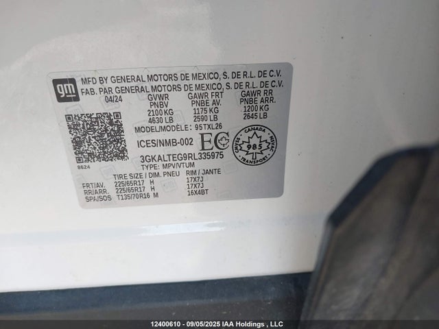 3GKALTEG9RL335975 GMC lsd