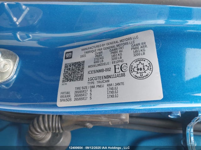 1GCGTEEN8N1114188 Chevrolet lgz