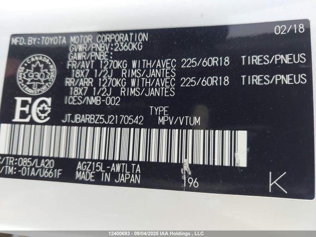 JTJBARBZ5J2170542 Lexus 8ar-fts