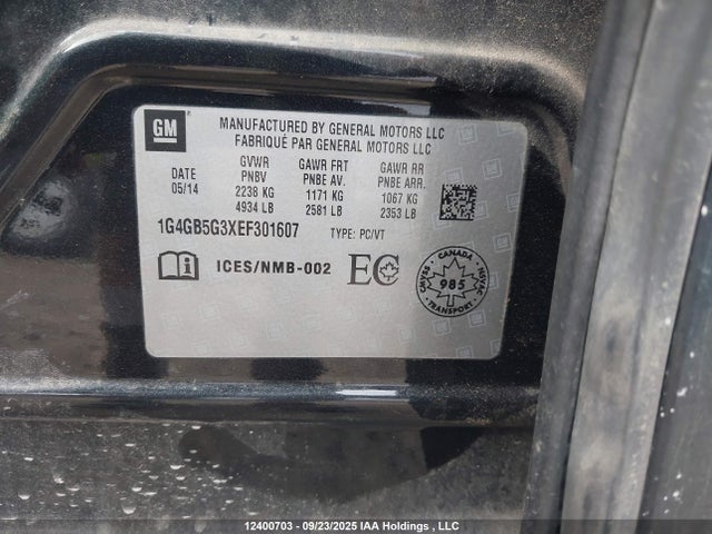 1G4GB5G3XEF301607 Buick lfx