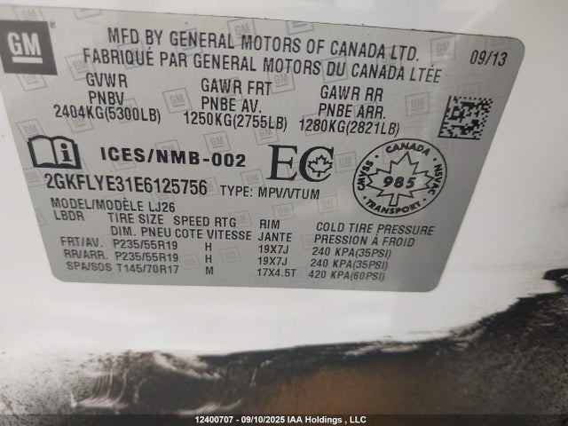 2GKFLYE31E6125756 GMC lfx - vvt, e85 max, aluminum