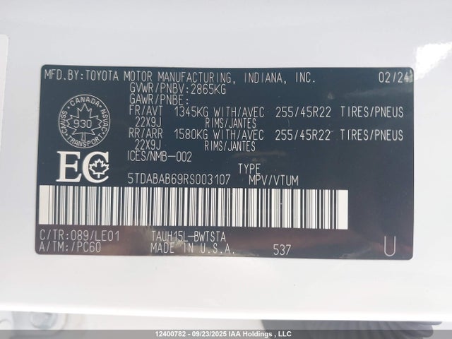 Lexus t24a-fts 2024 5TDABAB69RS003107 Image 9