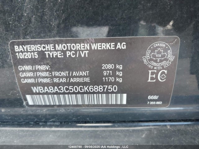 BMW 320i 2016 WBA8A3C50GK688750 Image 9