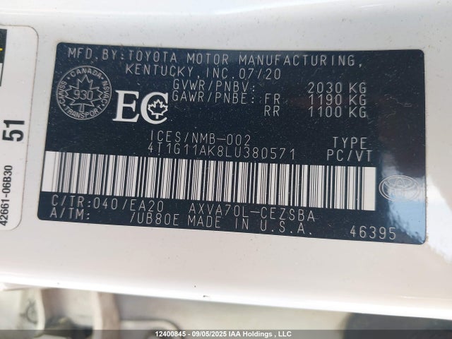 4T1G11AK8LU380571 Toyota a25a-fks