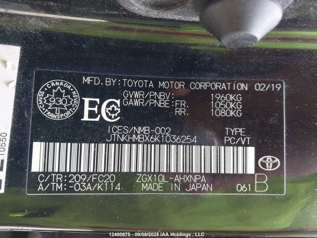JTNKHMBX6K1036254 Toyota 3zr-fae